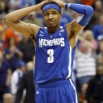 Memphis guard Chris Crawford reacts in the final moments of a 77-75 loss to against Arizona at a West Regional NCAA tournament second round college basketball game, Friday, March 18, 2011 in Tulsa, Okla. (AP Photo)