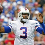 Buffalo Bills quarterback EJ Manuel passes against the Carolina Panthers in the third quarter of an NFL football game Sunday, Sept. 15, 2013, in Orchard Park, N.Y. (AP Photo/Bill Wippert)