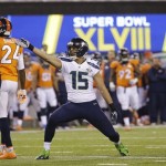 Seattle Seahawks' Jermaine Kearse (15) reacts to a first down during the first half of the NFL Super Bowl XLVIII football game against the Denver Broncos Sunday, Feb. 2, 2014, in East Rutherford, N.J. (AP Photo/Matt Slocum)