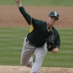 Oakland Athletics starting pitcher Sonny Gray delivers to an Arizona Diamondbacks batter during the first inning of a spring exhibition baseball game on Thursday, March 6, 2014, in Scottsdale, Ariz. (AP Photo/Gregory Bull)