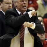  Wisconsin head coach Bo Ryan reacts to a foul call during the first half of a third-round game against the Oregon of the NCAA college basketball tournament Saturday, March 22, 2014, in Milwaukee. (AP Photo/Jeffrey Phelps)