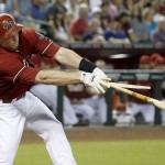  Arizona Diamondbacks' Paul Goldschmidt breaks his bat as he fouls a pitch off against the Cleveland Indians during the first inning of a baseball game Wednesday, June 25, 2014, in Phoenix. (AP Photo/Ross D. Franklin)