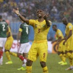  Cameroon's Samuel Eto'o gestures during the group A World Cup soccer match between Mexico and Cameroon in the Arena das Dunas in Natal, Brazil, Friday, June 13, 2014. (AP Photo/Ricardo Mazalan)