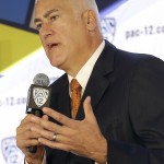 Oregon State head coach Wayne Tinkle speaks during NCAA college basketball Pac-12 media day in San Francisco, Thursday, Oct. 23, 2014. (AP Photo/Jeff Chiu)