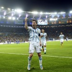  Argentina's Lionel Messi celebrates scoring his side's second goal during the group F World Cup soccer match between Argentina and Bosnia at the Maracana Stadium in Rio de Janeiro, Brazil, Sunday, June 15, 2014. (AP Photo/Victor R. Caivano)