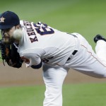  Houston Astros' Dallas Keuchel delivers a pitch against the Arizona Diamondbacks in the first inning of a baseball game Wednesday, June 11, 2014, in Houston. (AP Photo/Pat Sullivan)