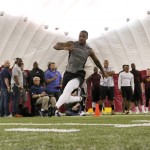 Arizona State's Jaelen Strong works out for NFL scouts during Pro Day at Arizona State University, Friday, March 6, 2015, in Tempe, Ariz. (AP Photo/Matt York)