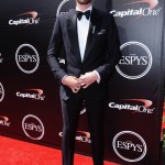 NBA player Kevin Love, of the Cleveland Cavaliers, arrives at the ESPY Awards at the Microsoft Theater on Wednesday, July 15, 2015, in Los Angeles. (Photo by Richard Shotwell/Invision/AP)