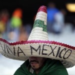  A Mexican supporter reacts after the World Cup round of 16 soccer match between the Netherlands and Mexico at the Arena Castelao in Fortaleza, Brazil, Sunday, June 29, 2014. The Netherlands won the match 2-1. (AP Photo/Natacha Pisarenko)