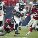 Philadelphia Eagles running back Darren Sproles runs with the ball after catching a pass for a 24-yard gain during the third quarter of an NFL football game against the Houston Texans, Sunday, Nov. 2, 2014, in Houston. (AP Photo/Tony Gutierrez)