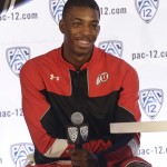 Utah guard Delon Wright smiles while speaking during NCAA college basketball Pac-12 media day in San Francisco, Thursday, Oct. 23, 2014. (AP Photo/Jeff Chiu)