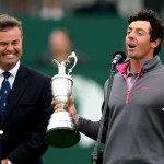 Rory McIlroy of Northern Ireland speaks while holding the Claret Jug trophy after winning the British Open Golf championship at the Royal Liverpool golf club, Hoylake, England, Sunday July 20, 2014. (AP Photo/Scott Heppell)