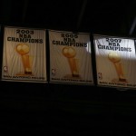 The San Antonio Spurs NBA championship banner is unveiled prior to a basketball game between the Spurs and the Dallas Mavericks, Tuesday, Oct. 28, 2014, in San Antonio. (AP Photo/Eric Gay)
