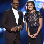 Mike Epps, left, and soccer player Alex Morgan, of the Portland Thorns FC and the U.S. women's national soccer team, present the award for best championship performance at the ESPY Awards at the Microsoft Theater on Wednesday, July 15, 2015, in Los Angeles. (Photo by Chris Pizzello/Invision/AP)