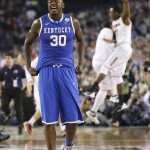 Kentucky forward Julius Randle (30) walks off the court after his team's 60-54 loss to Connecticut in the NCAA Final Four tournament college basketball championship game Monday, April 7, 2014, in Arlington, Texas. (AP Photo/Charlie Neibergall)