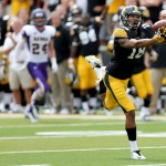 Iowa wide receiver Derrick Willies catches a pass during the second half of an NCAA college football game against Northern Iowa, Saturday, Aug. 30, 2014, in Iowa City, Iowa. (AP Photo/Justin Hayworth)