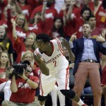 Houston Rockets' Patrick Beverley (2) reacts during the first half in Game 2 of an opening-round NBA basketball playoff series against the Portland Trail Blazers Wednesday, April 23, 2014, in Houston. (AP Photo/David J. Phillip)