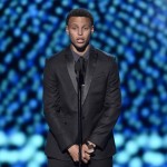NBA player Stephen Curry, of the Golden State Warriors, presents the best moment award at the ESPY Awards at the Microsoft Theater on Wednesday, July 15, 2015, in Los Angeles. (Photo by Chris Pizzello/Invision/AP)