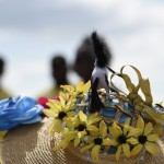 A racing fan watches the track before the 139th Preakness Stakes horse race at Pimlico Race Course, Saturday, May 17, 2014, in Baltimore. (AP Photo/Nick Wass)