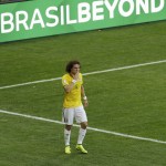 Brazil's David Luiz leaves the pitch after the World Cup round of 16 soccer match between Brazil and Chile at the Mineirao Stadium in Belo Horizonte, Brazil, Saturday, June 28, 2014. Brazil won 3-2 on penalties after the match ended 1-1 draw after extra-time. (AP Photo/Hassan Ammar)