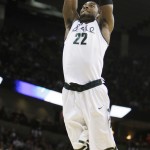  Michigan State's Branden Dawson (22) dunks in the first half during the third-round game of the NCAA men's college basketball tournament against Harvard in Spokane, Wash., Saturday, March 22, 2014. (AP Photo/Young Kwak)