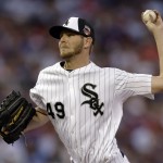 American League pitcher Chris Sale, of the Chicago White Sox, throws during the fourth inning of the MLB All-Star baseball game, Tuesday, July 15, 2014, in Minneapolis. (AP Photo/Jeff Roberson)