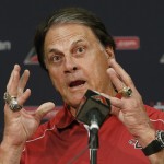 Arizona Diamondbacks Chief Baseball Officer Tony La Russa talks about his upcoming induction ceremony to the Baseball Hall of Fame prior to a baseball game Tuesday, July 22, 2014, in Phoenix. (AP Photo)