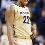 Vanderbilt forward Marqu'es Webb (22) reacts towards the end of the second half against Arizona State in a first round game of the NCAA college basketball tournament, Saturday, March 22, 2014, in Toledo, Ohio. Arizona defeated Vanderbilt 69-61. (AP Photo/Rick Osentoski)