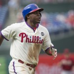 Philadelphia Phillies' Maikel Franco rounds the bases after hitting a home run in the eighth inning of a baseball game against the Arizona Diamondbacks, Sunday, May 17, 2015, in Philadelphia. The Phillies won 6-0. (AP Photo/Laurence Kesterson)
