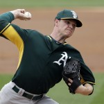 Oakland Athletics starting pitcher Sonny Gray pitches to an Arizona Diamondbacks batter during the first inning of an exhibition spring training baseball game Thursday, March 6, 2014, in Scottsdale, Ariz. (AP Photo/Gregory Bull)