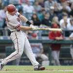 Arizona Diamondbacks' Paul Goldschmidt hits a solo home run on a pitch from Seattle Mariners' Mike Montgomery during the first inning of a baseball game on Monday, July 27, 2015, in Seattle. (AP Photo/John Froschauer)