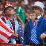 U.S. fans wait for a FIFA Women's World Cup soccer game between Nigeria and the United States, Tuesday, June 16, 2105, in Vancouver, British Columbia, Canada. (Darryl Dyck/The Canadian Press via AP)

