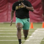 Arizona State's Marcus Harison works out for NFL scouts during Pro Day at Arizona State University, Friday, March 6, 2015, in Tempe, Ariz. (AP Photo/Matt York)