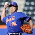  New York Mets pitcher Daisuke Matsuzaka delivers the ball to the Arizona Diamondbacks during the second inning of the second game of a baseball double-header Sunday, May 25, 2014, at Citi Field in New York. (AP Photo/Bill Kostroun)