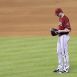  Arizona Diamondbacks starting pitcher Brandon McCarthy takes a moment off the mound after giving up a solo home run to Houston Astros' Chris Carter in the seventh inning of a baseball game Wednesday, June 11, 2014, in Houston. (AP Photo/Pat Sullivan)