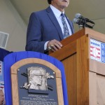  National Baseball Hall of Fame inductee Tony La Russa speaks during an induction ceremony at the Clark Sports Center on Sunday, July 27, 2014, in Cooperstown, N.Y. (AP Photo/Tim Roske)