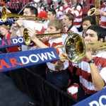 The Arizona band plays during the first half against Texas Southern in the second round of the NCAA college basketball tournament in Portland, Ore., Thursday, March 19, 2015. (AP Photo/Greg Wahl-Stephens)