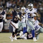 Dallas Cowboys running back DeMarco Murray (29) carries the ball against Chicago Bears defense during the second half of an NFL football game Thursday, Dec. 4, 2014, in Chicago. (AP Photo/Nam Y. Huh)