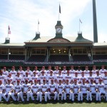 The Arizona Diamondbacks pose for a team photo at the Sydney Cricket Ground in Sydney, Wednesday, March 19, 2014. The MLB season-opening two-game series between the Los Angeles Dodgers and Arizona Diamondbacks in Sydney will be played this weekend. (AP Photo/Rick Rycroft)