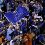 Kansas City Royals fans cheer before Game 6 of baseball's World Series against the San Francisco Giants Tuesday, Oct. 28, 2014, in Kansas City, Mo. (AP Photo/Charlie Riedel)