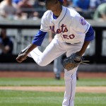 New York Mets starter Rafael Montero (50) pitches against the Arizona Diamondbacks in the third inning in game one of a double header baseball game at Citi Field on Sunday, May 25, 2014, in New York. (AP Photo/Kathy Kmonicek)