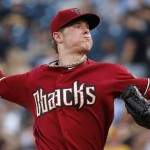 Arizona Diamondbacks starting pitcher Chase Anderson delivers during the first inning of a baseball game against the Pittsburgh Pirates in Pittsburgh Wednesday, July 2, 2014. (AP Photo/Gene J. Puskar)
