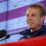  United States' head coach Juergen Klinsmann talks during a news conference at the Sao Paulo FC training center in Sao Paulo, Brazil, Wednesday, June 11, 2014. The U.S. will play in group G of the 2014 soccer World Cup. (AP Photo/Julio Cortez)