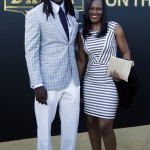 Central Florida wide receiver Breshad Perriman poses for photos with his mother Laundria Perriman, upon arriving for the first round of the 2015 NFL Football Draft at the Auditorium Theater of Roosevelt University, Thursday, April 30, 2015, in Chicago. (AP Photo/Charles Rex Arbogast)
