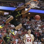Baylor forward Rico Gathers (2) dunks against Wisconsin during the second half of an NCAA men's college basketball tournament regional semifinal, Thursday, March 27, 2014, in Anaheim, Calif. (AP Photo/Jae C. Hong)