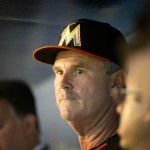 Dan Jennings, the new Miami Marlins new manager, talks to the media before his first baseball game against the Arizona Diamondbacks, Monday May 18, 2015 in Miami. Jennings replaces Mike Redmond, who was fired Sunday after the Marlins were nearly no-hit in a 6-0 loss to Atlanta that completed a three-game sweep. The defeat dropped Miami to 16-22. (AP Photo/J Pat Carter)