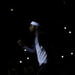 United States' DeMarcus Cousins arrives at the pitch before the start of the final World Basketball match between the United States and Serbia at the Palacio de los Deportes stadium in Madrid, Spain, Sunday, Sept. 14, 2014. (AP Photo/Daniel Ochoa de Olza)
