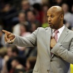 Denver Nuggets coach Brian Shaw directs his team against the Phoenix Suns in the first half of an NBA basketball game in Denver, Friday, Nov. 28, 2014. (AP Photo/Joe Mahoney)