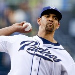 San Diego Padres starting pitcher Tyson Ross throws against the Arizona Diamondbacks during the first inning of a baseball game Friday, June 26, 2015, in San Diego. (AP Photo/Lenny Ignelzi)
