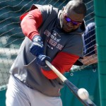 Boston Red Sox's David Ortiz takes batting practice during a spring training baseball workout, Thursday, March 7, 2013, in Fort Myers, Fla. (AP Photo/David Goldman)
